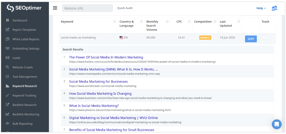 Recherche de mots-clés pour le marketing sur les réseaux sociaux